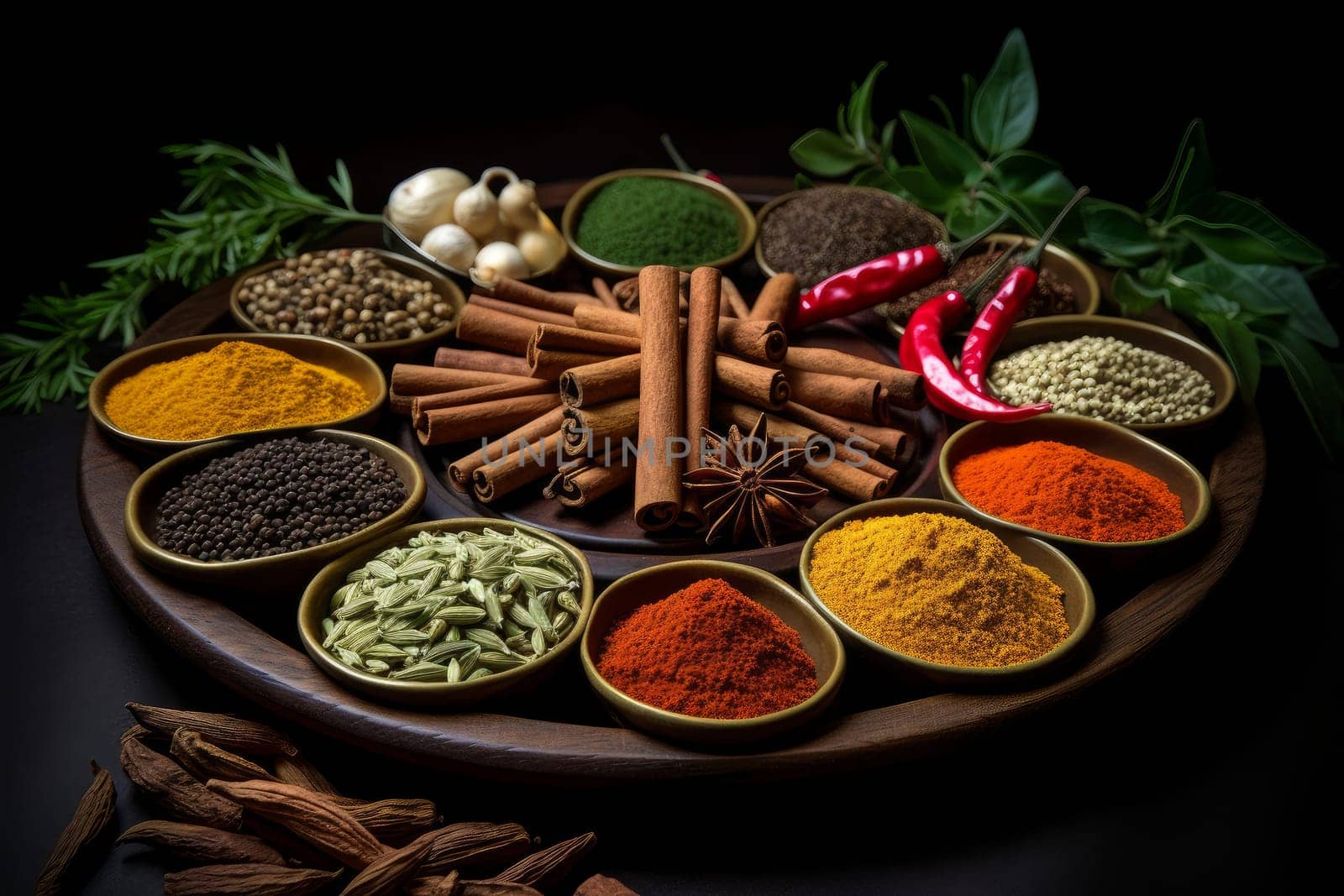 Exotic Herbs spices. Generate Ai by ylivdesign