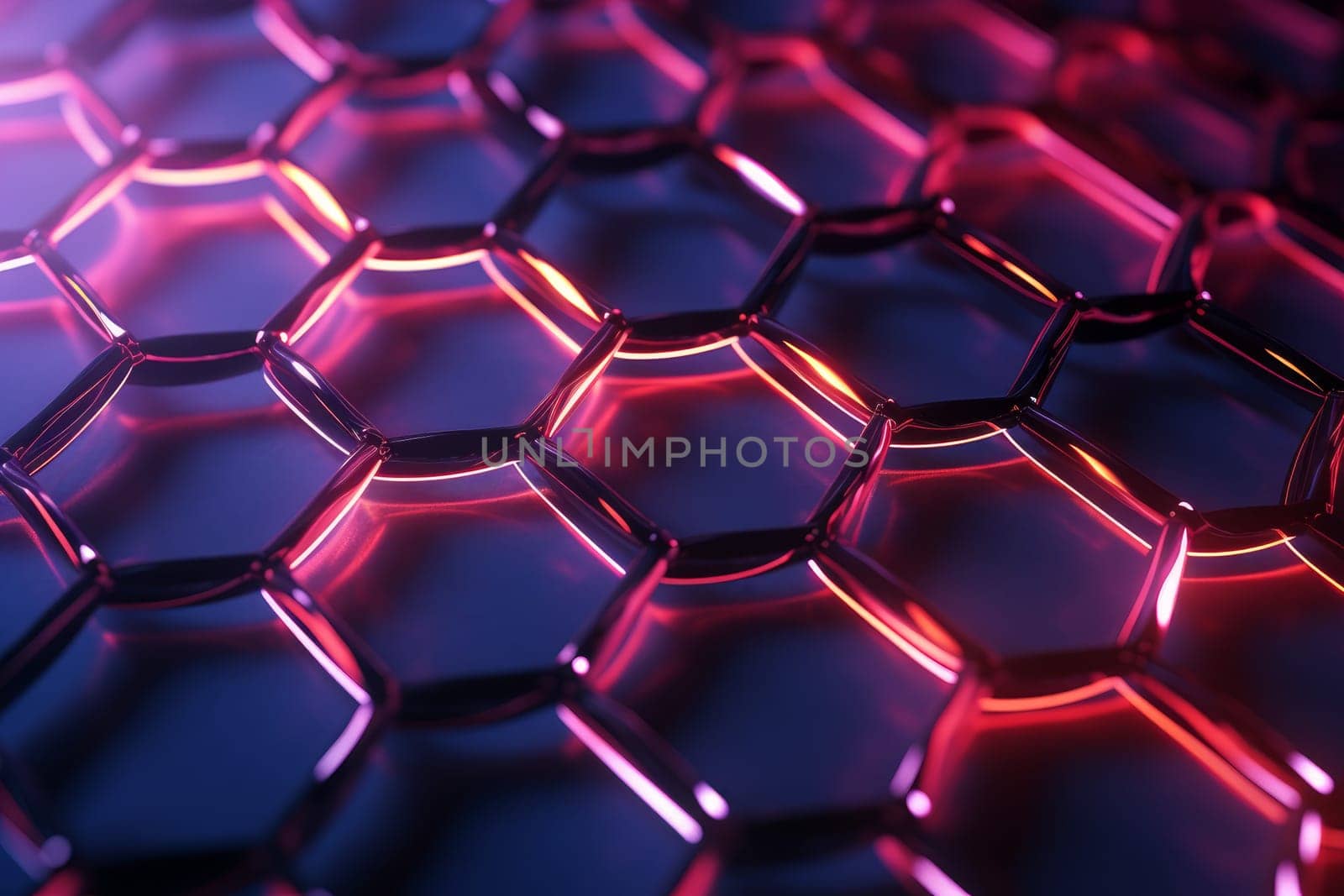 Structurally complex Hexagonal nano grid. Model tech. Generate Ai