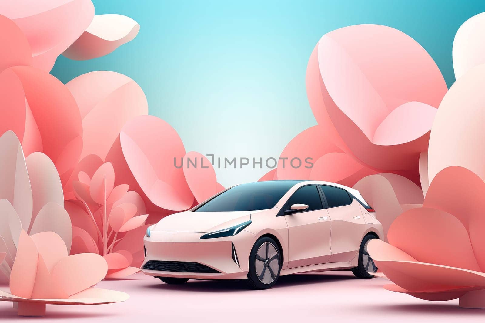 Versatile Hybrid car mockup. Generate Ai by ylivdesign