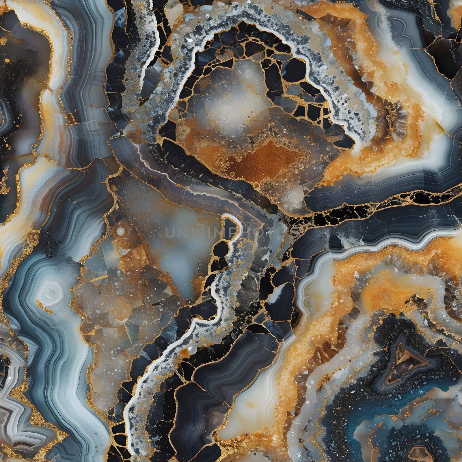 Geode rock seamless texture, background and wallpaper. Neural network generated image. Not based on any actual scene or pattern.