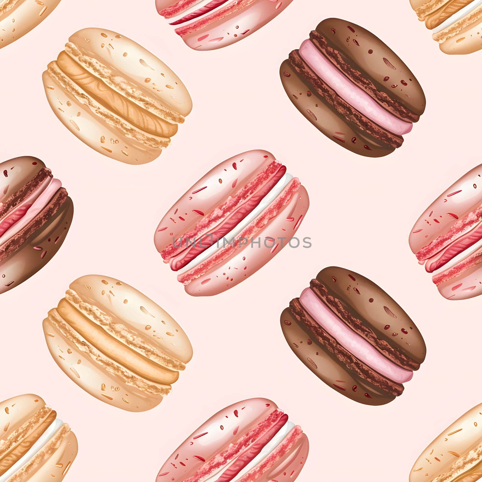 seamless background of colorful macarons pattern by z1b