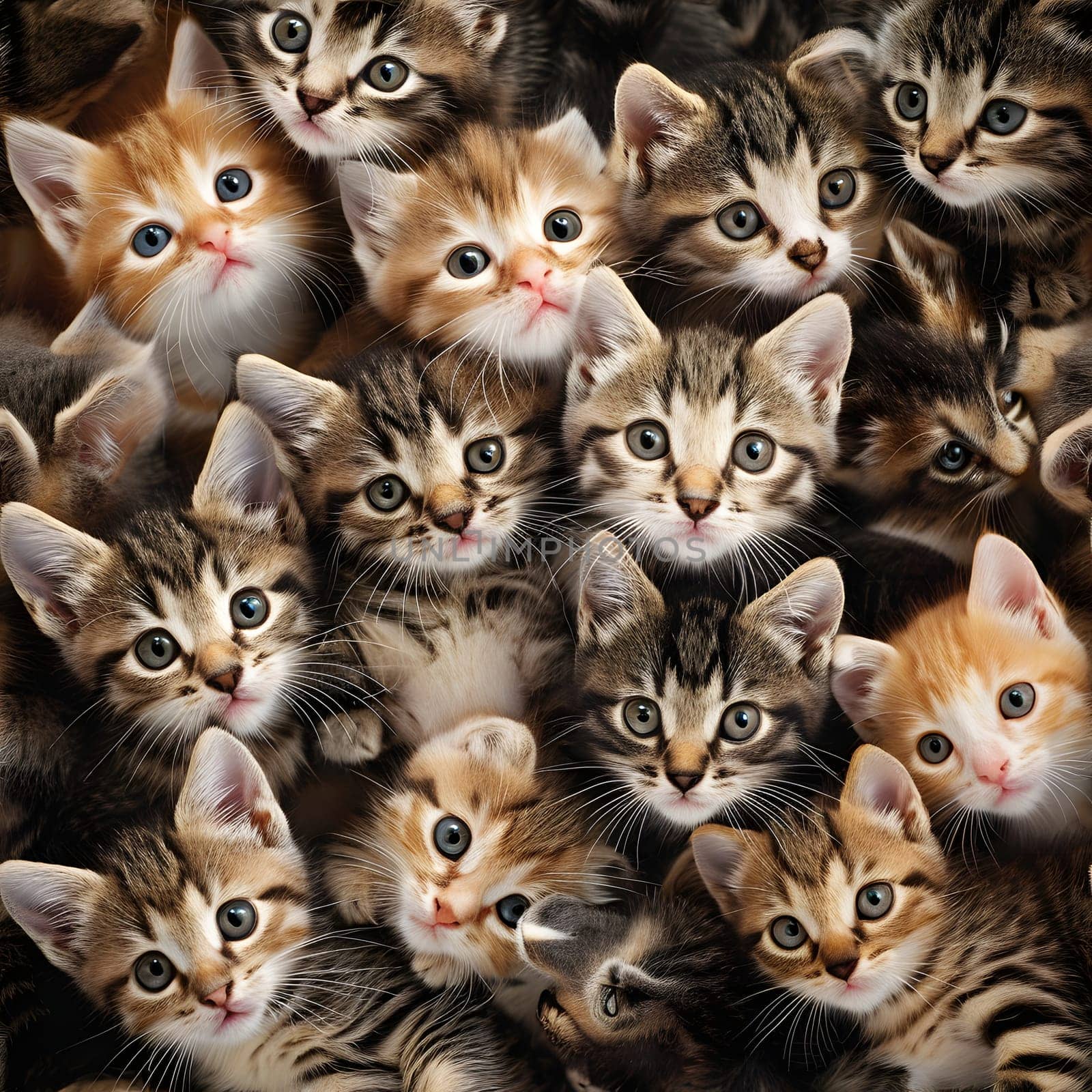 kitten faces seamless photorealistic texture and background by z1b