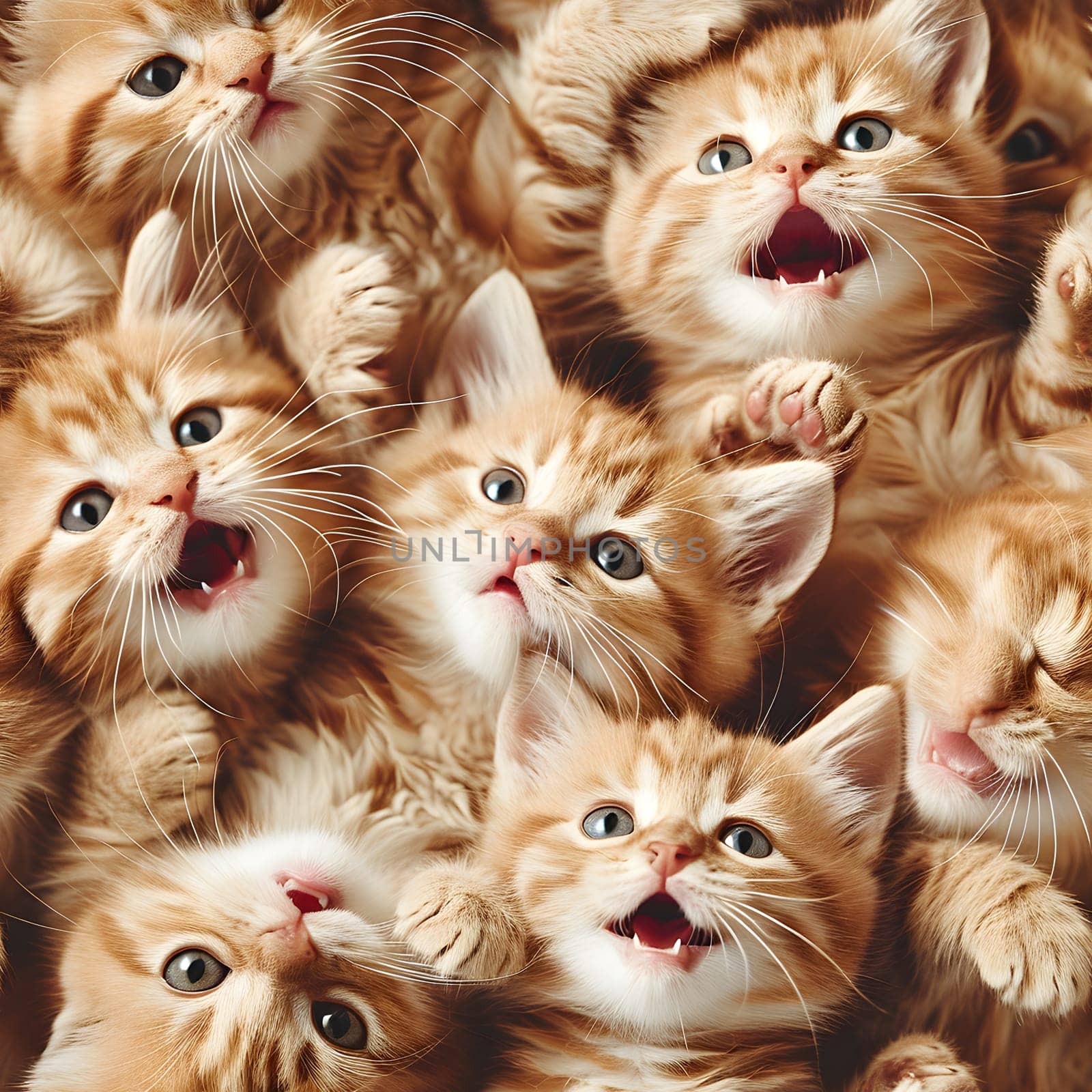 kitten faces seamless photorealistic texture and background by z1b