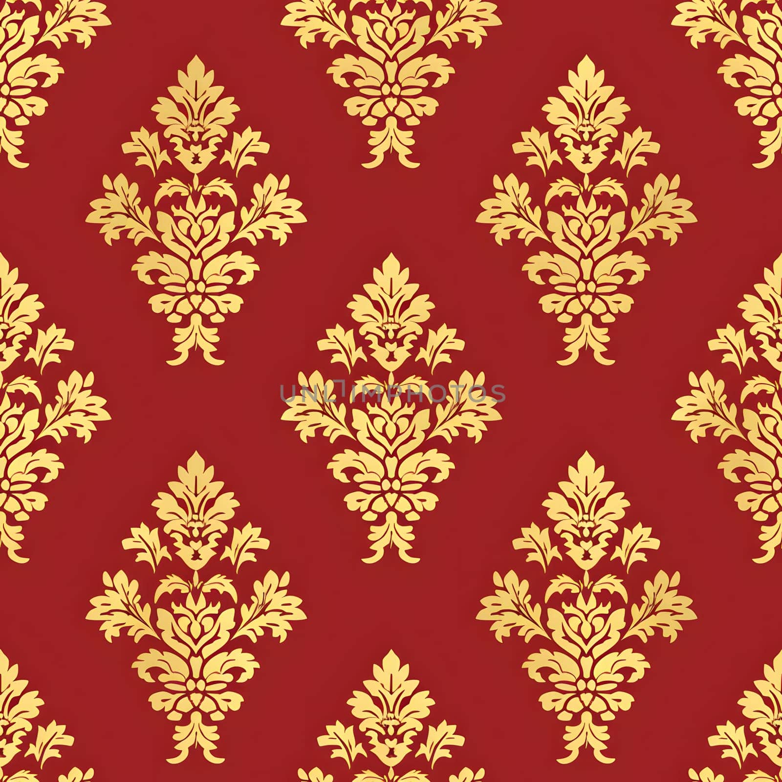 seamless texture of red and gold damask pattern by z1b