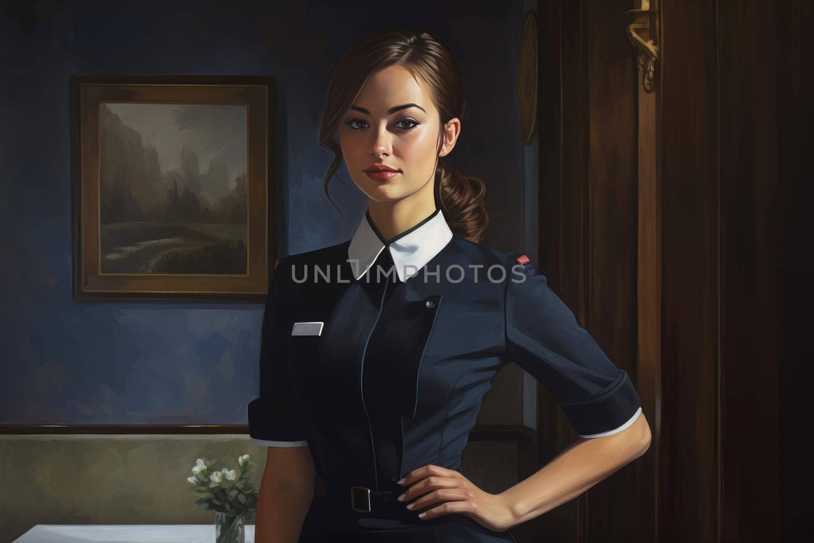 Professional Hostess uniform. Generate Ai by ylivdesign