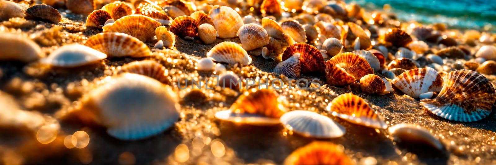 shells on the beach against the backdrop of the sea. Selective focus. nature.
