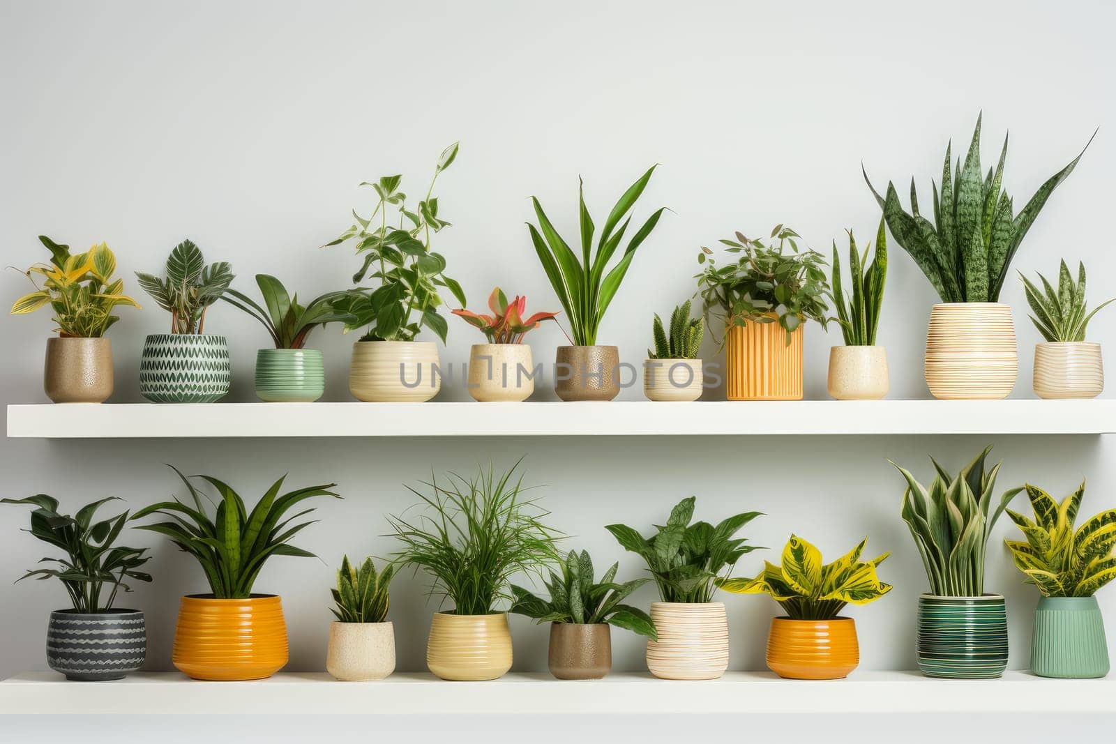 Houseplants ceramic pots. Generate Ai by ylivdesign