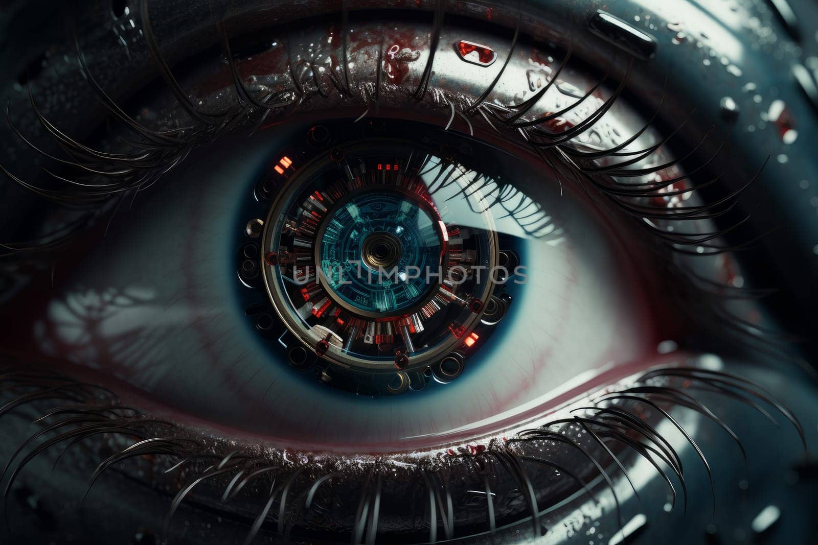 Innovative Human eye in robot. Digital futuristic. Generate Ai