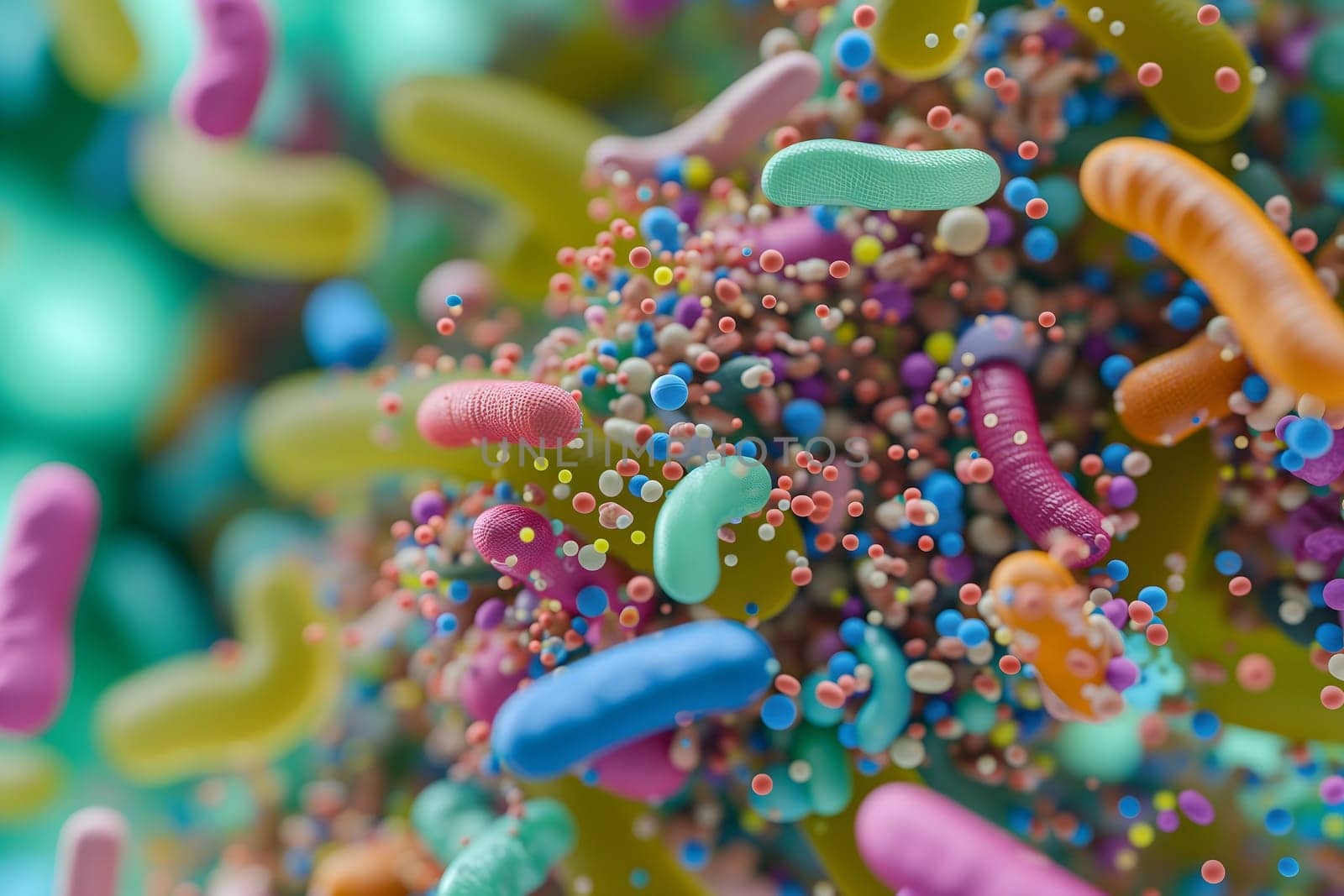 Diverse colorful abstract microbiome by z1b