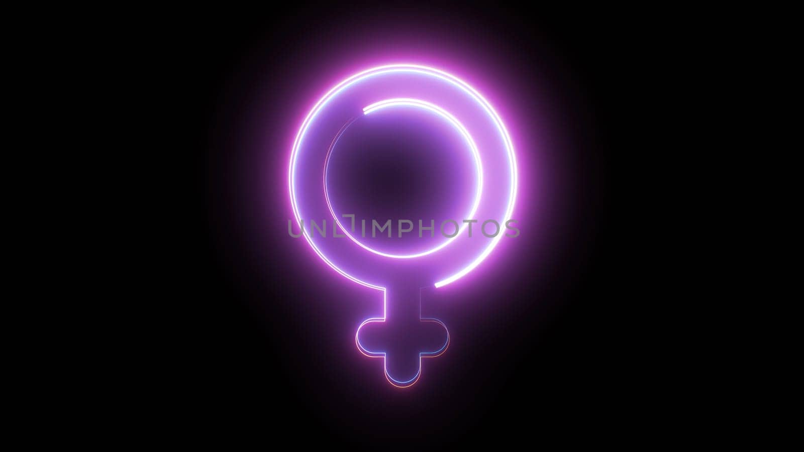 Female neon sign. Computer generated 3d render