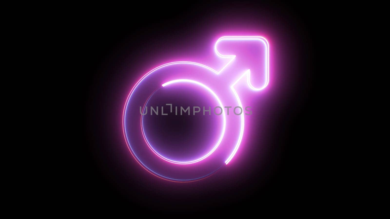 Male neon sign. Computer generated 3d render