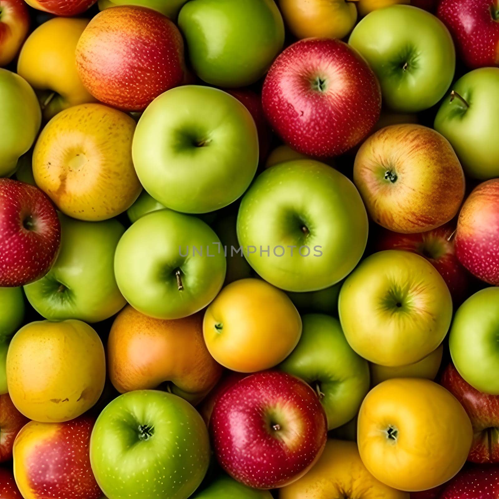 seamless texture and background of different color apples pile with high angle view by z1b