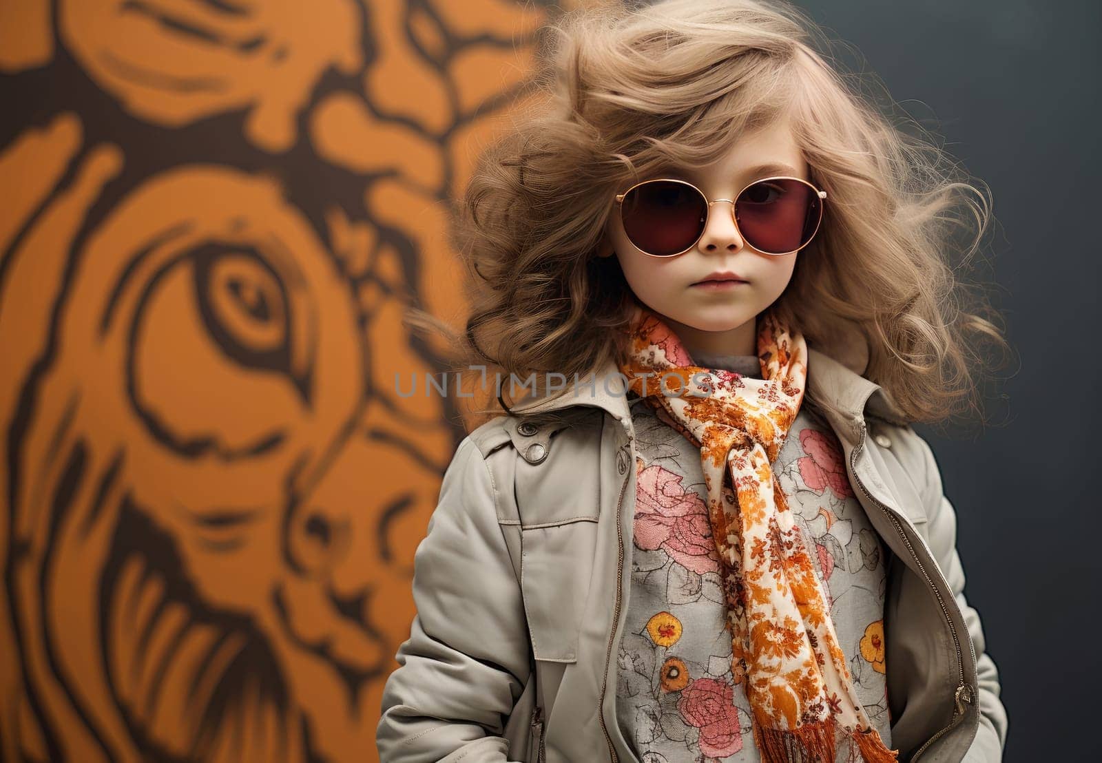 Little fashionable girl. Smile face cute. Generate Ai