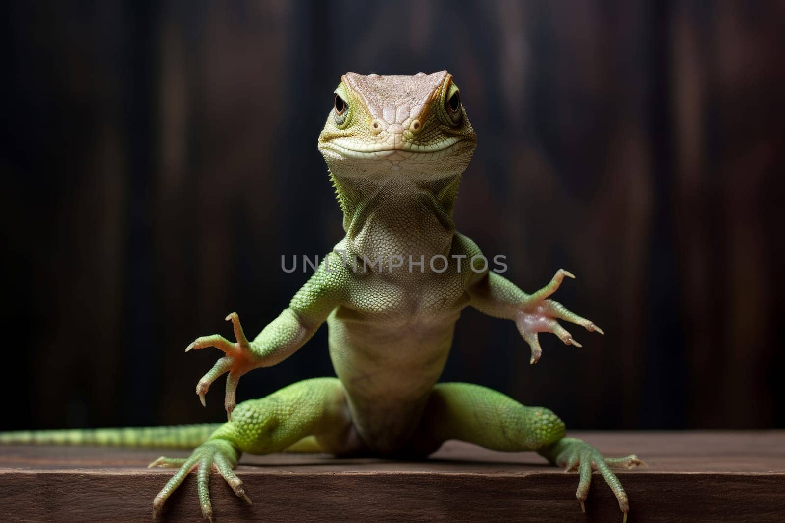 Engaging Lizard pose fun. Generate Ai by ylivdesign