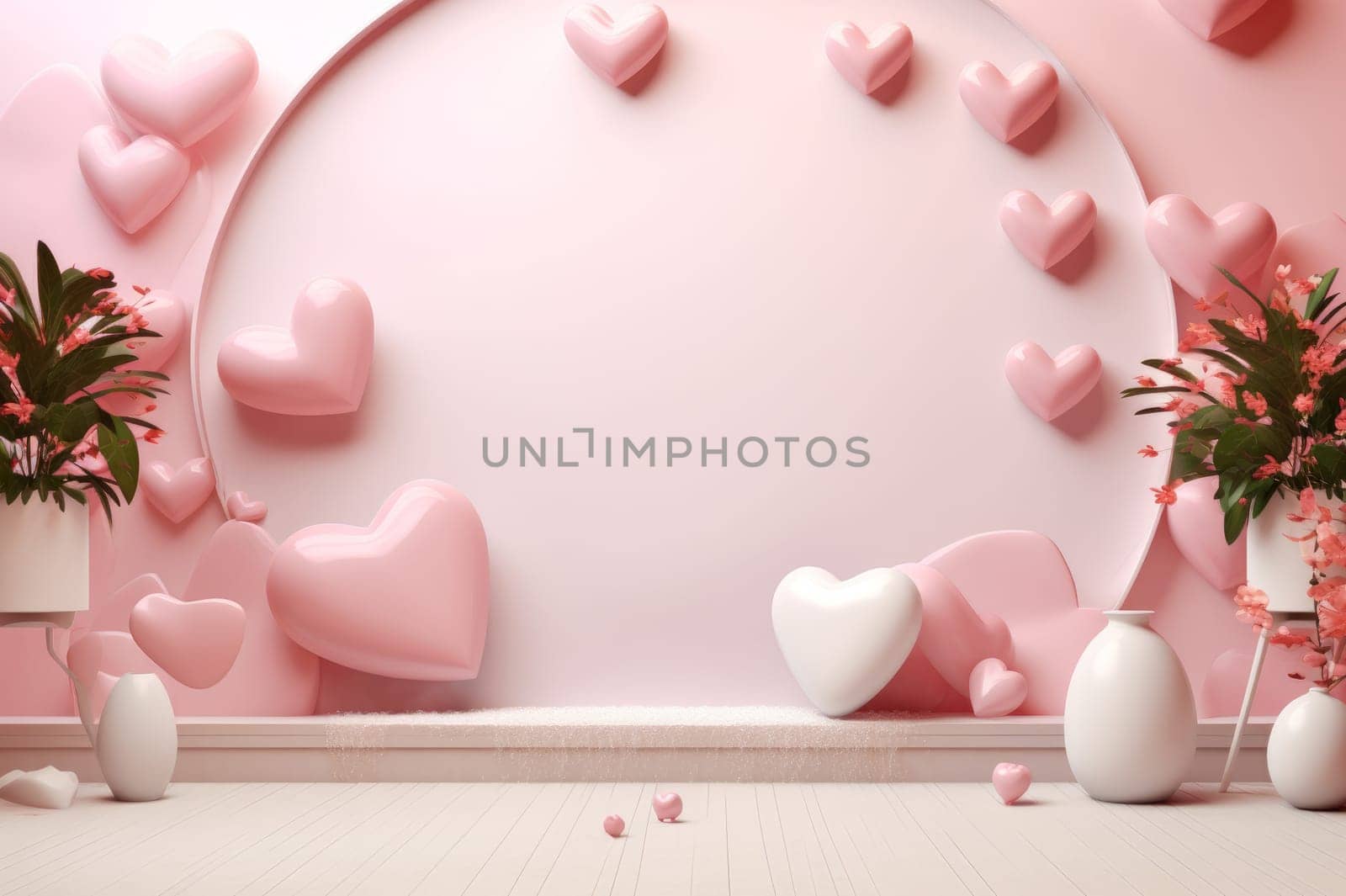 Vibrant Love day mockup background. Generate Ai by ylivdesign