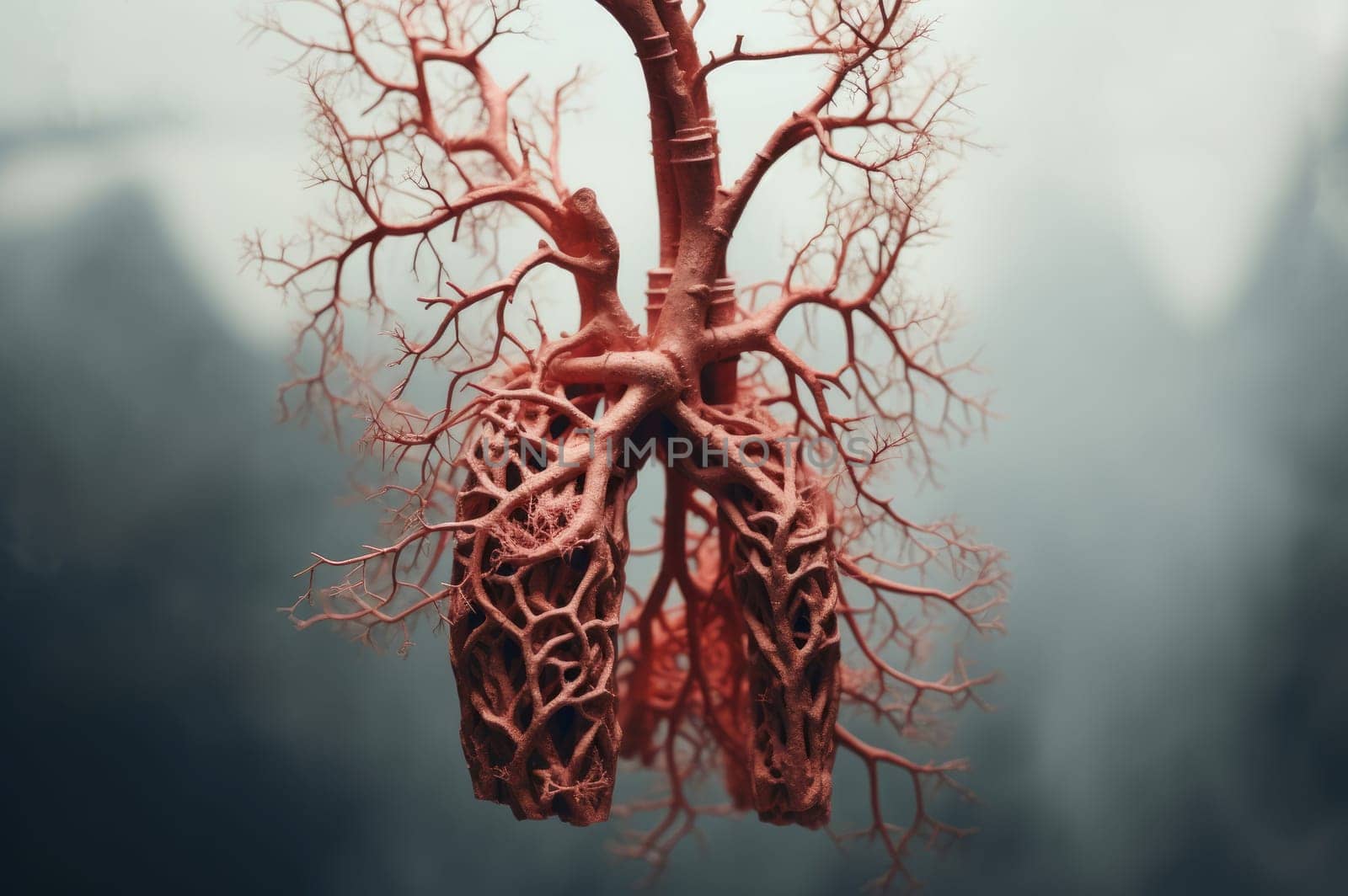Blackened Lungs after smoking. Generate Ai by ylivdesign