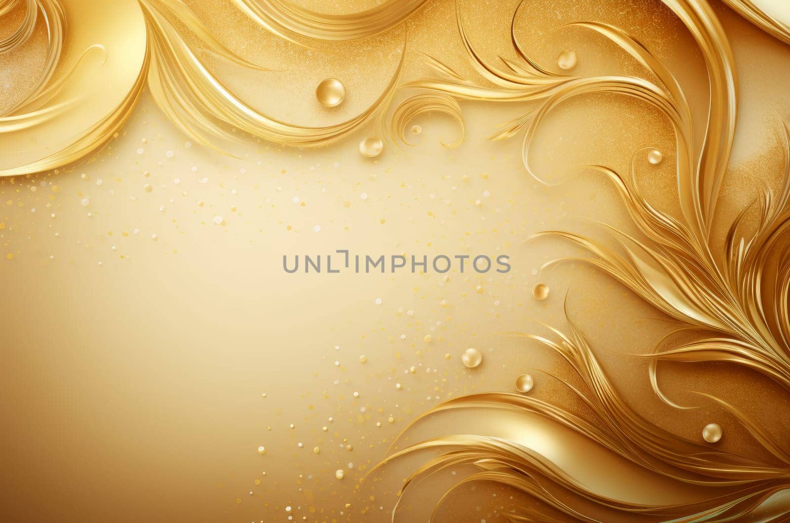 Precious Gold realistic detailed. Golden brush wave. Generate Ai