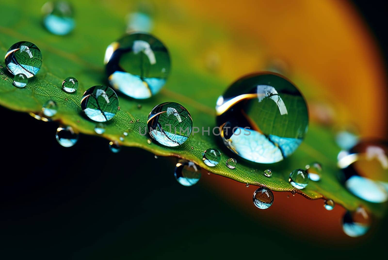 Glistening Macro drops nature. Dew rain purity. Generate Ai