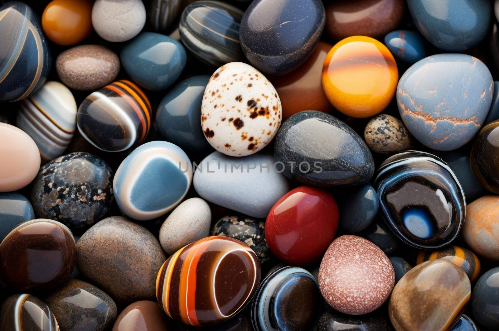 Macro stones colorful. Abstract gem pebble. Generate Ai