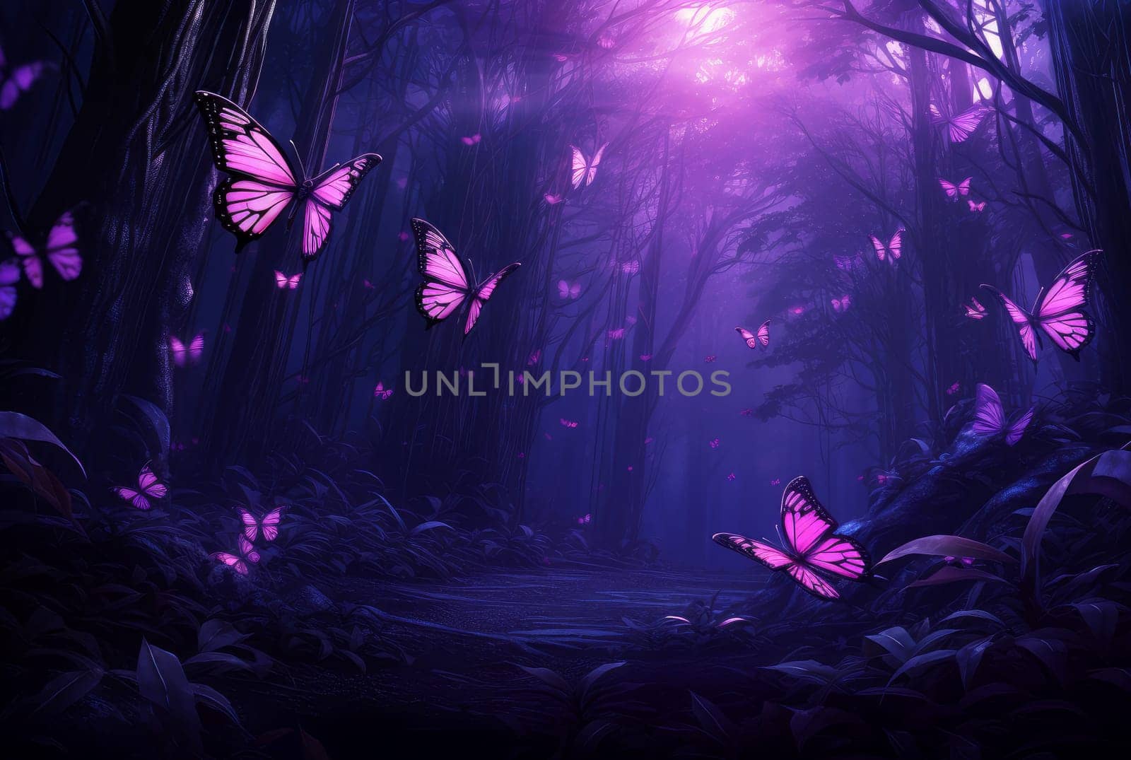 Enchanting Magical forest butterfly. Generate Ai by ylivdesign