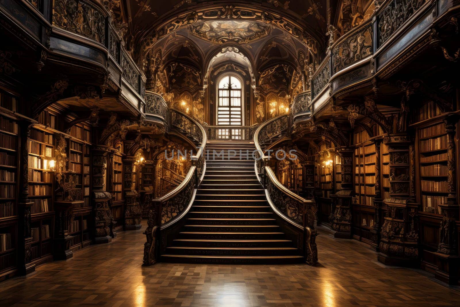 Grand Magnificent library. Generate Ai by ylivdesign