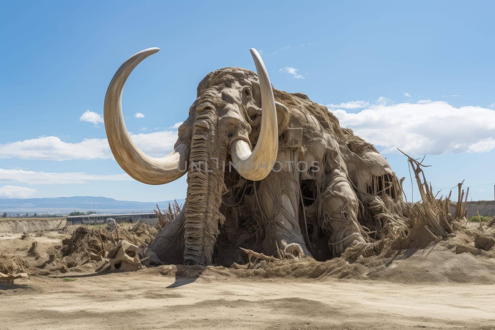 Mammoth statue. Generate Ai by ylivdesign