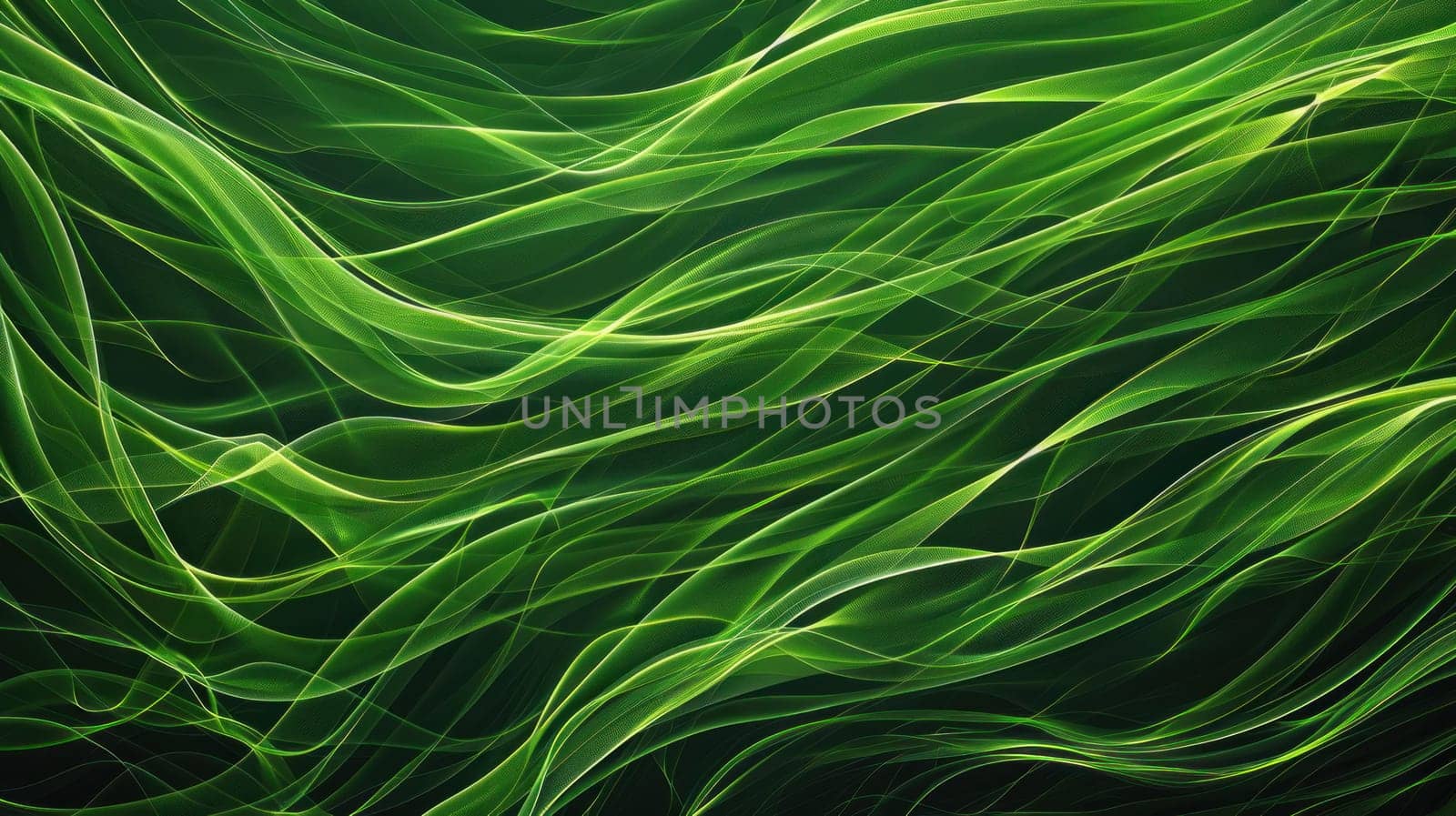 Abstract organic green lines as wallpaper background illustration. Generative AI.