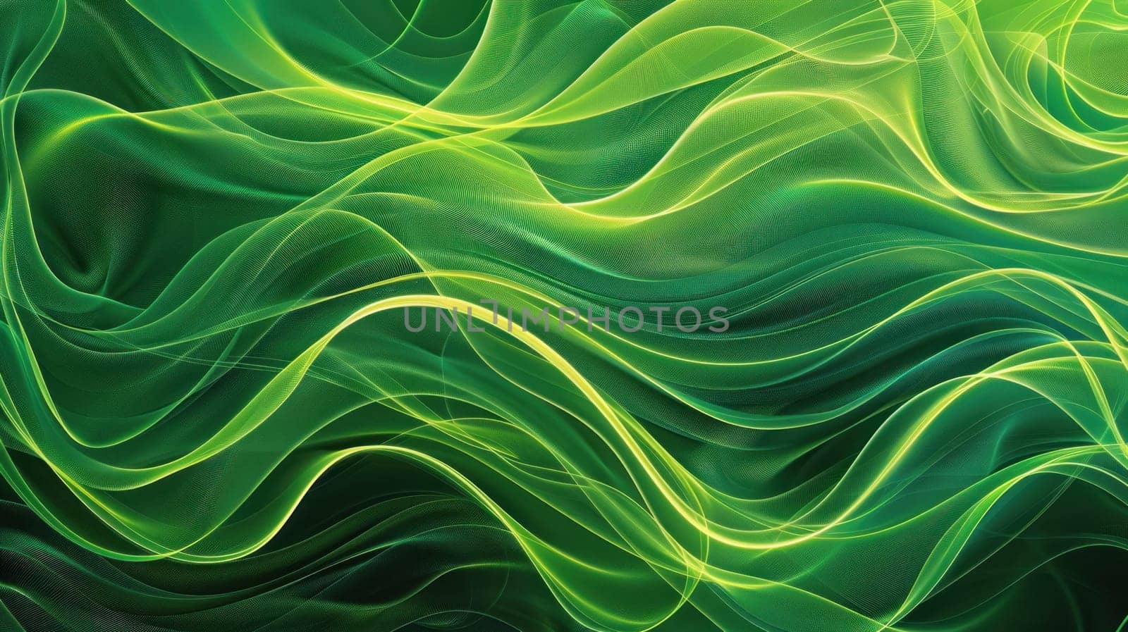 Abstract organic green lines as wallpaper background illustration. Generative AI.