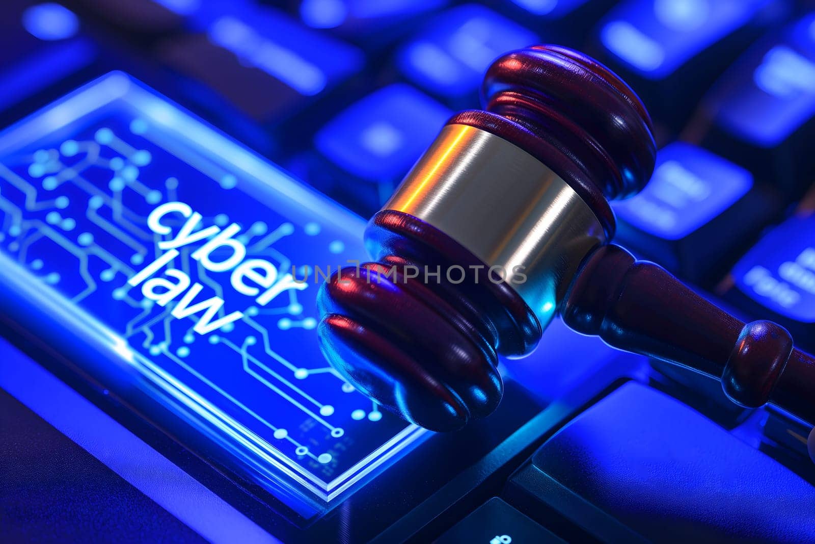 Words cyber law for cyber justice concept by z1b