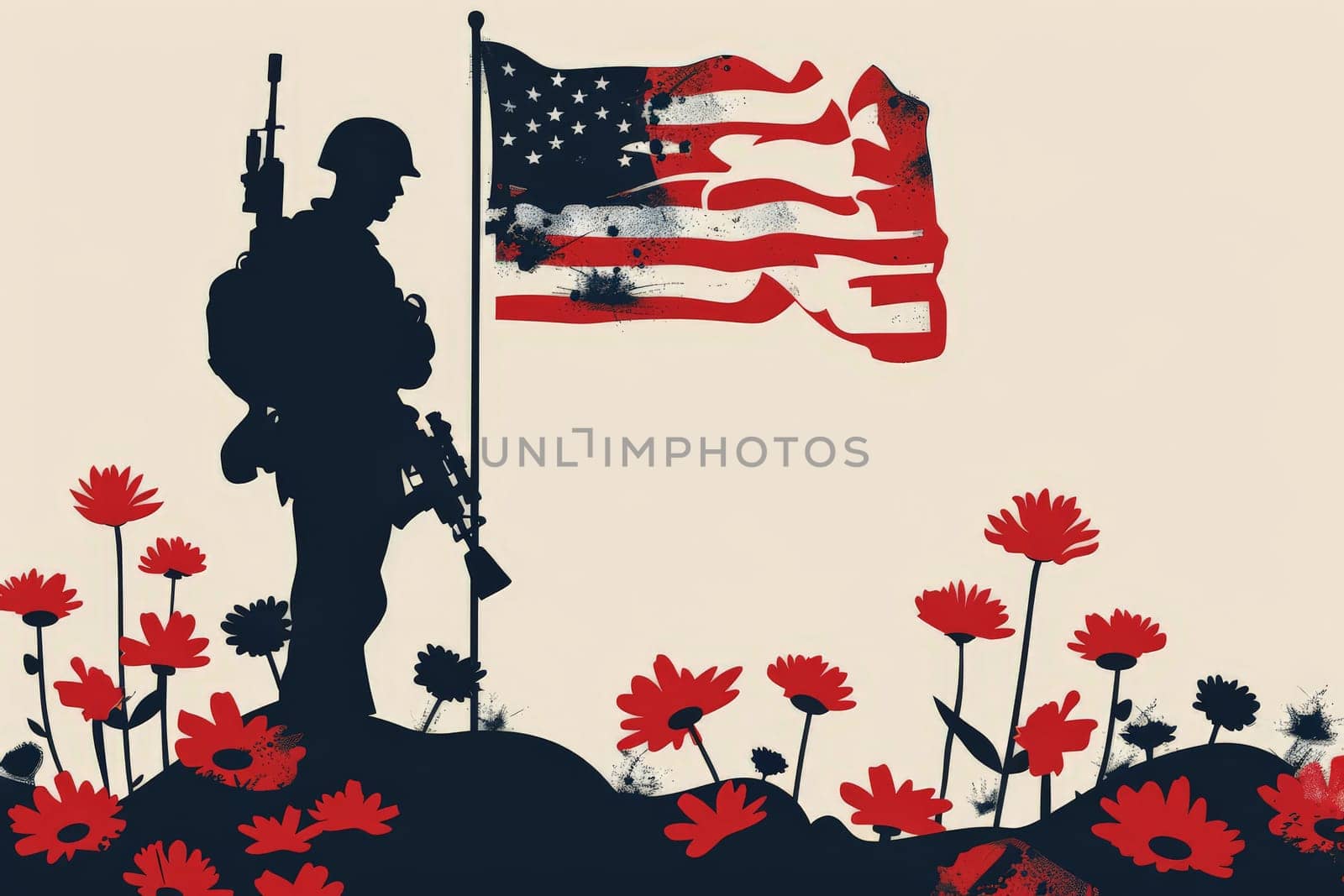 Memorial Day, Remembering fallen soldiers around the world, AI generated..