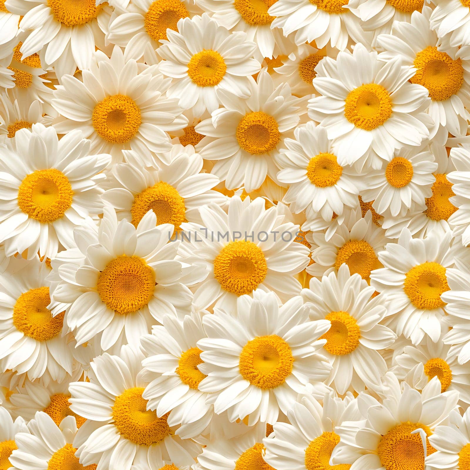 A Lot Of White Yellow Daisies or chamomile flowers - for full-frame background and seamless texture by z1b