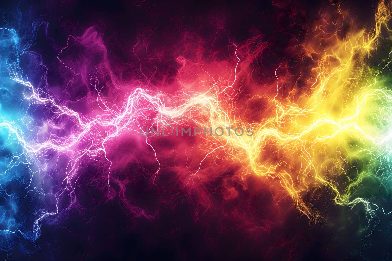 Colorful gradient bright and vibrant electric power discharges wallpaper and background. by z1b