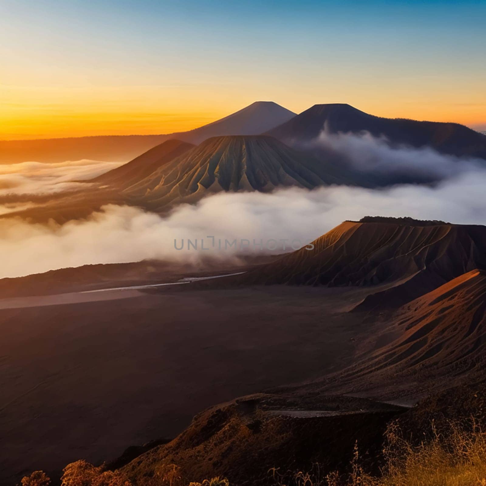 AI Generative Dawn over the snow capped mountains. Snowy mountain peak at dawn. Sunrise in mountains. Mountain sunrise landscape for your background and wallpaper