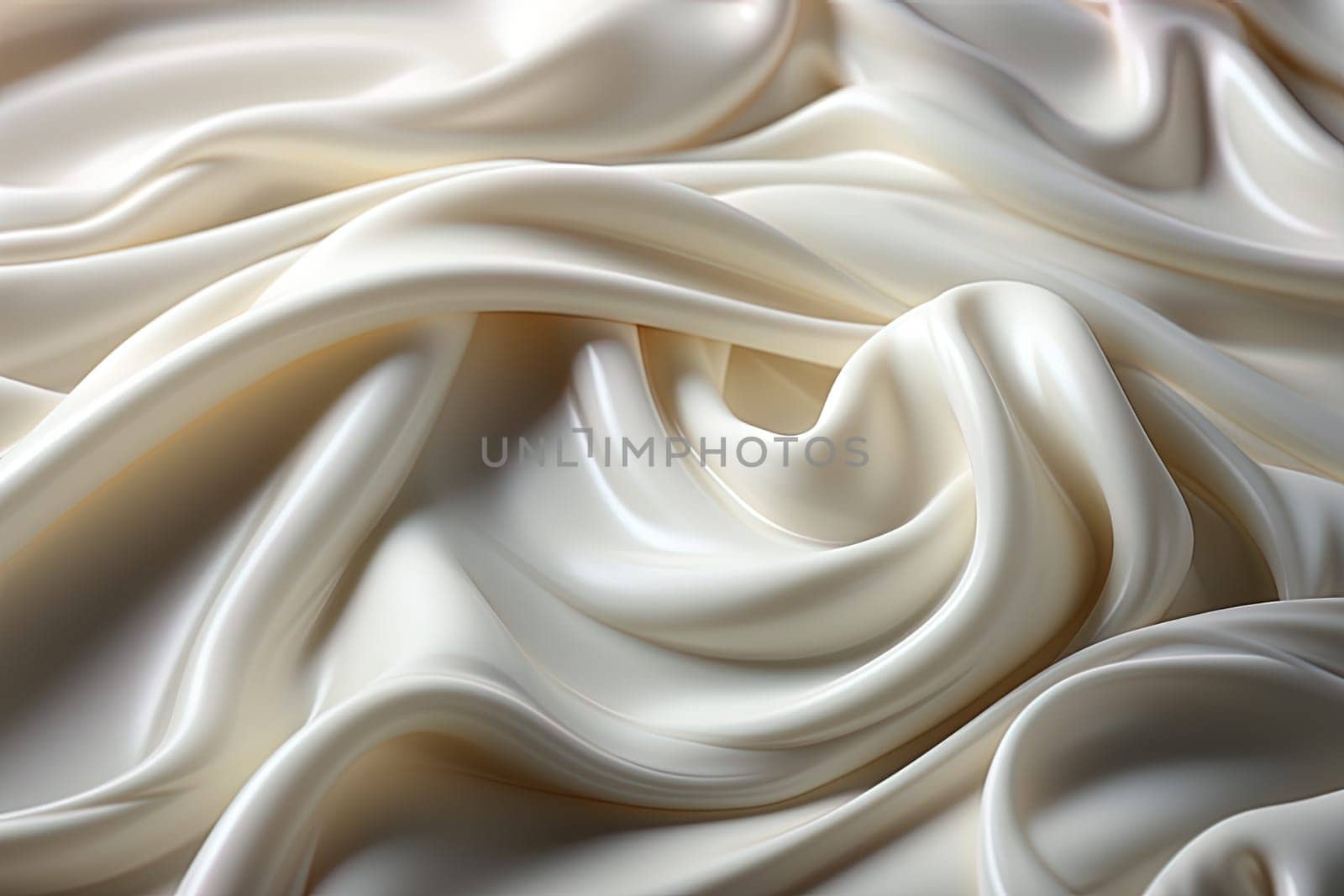 milky white and creamy background, wavy gentle flowing liquid texture. Ai generative art