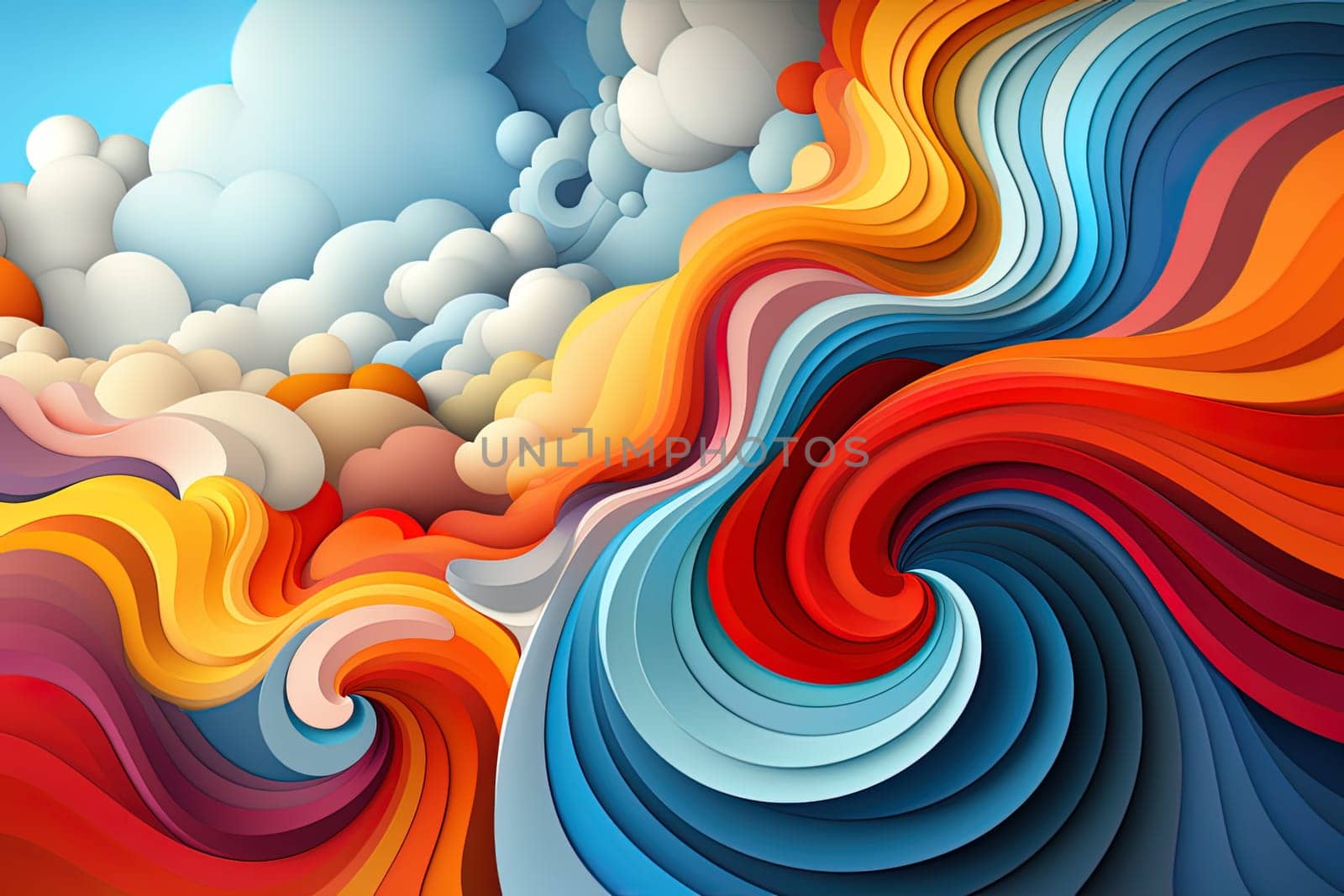 Surreal psychedelic retro groovy colorful vibrant background texture illustration