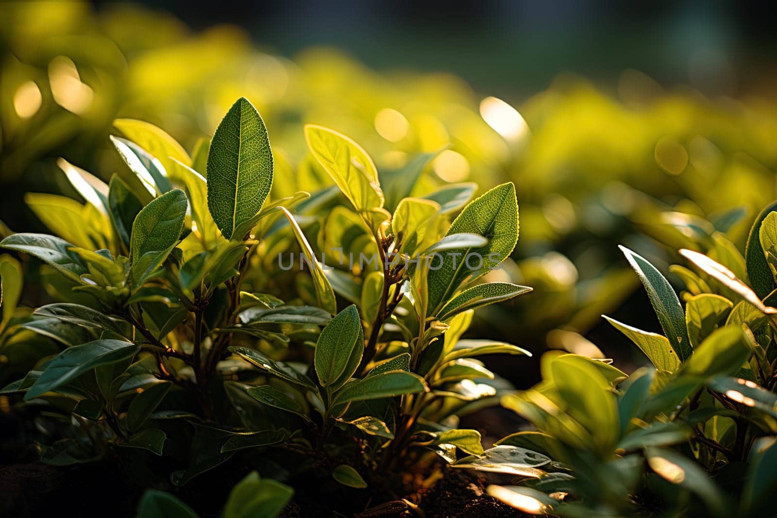 Tea leaves close-up background with tea leaves by Dustick