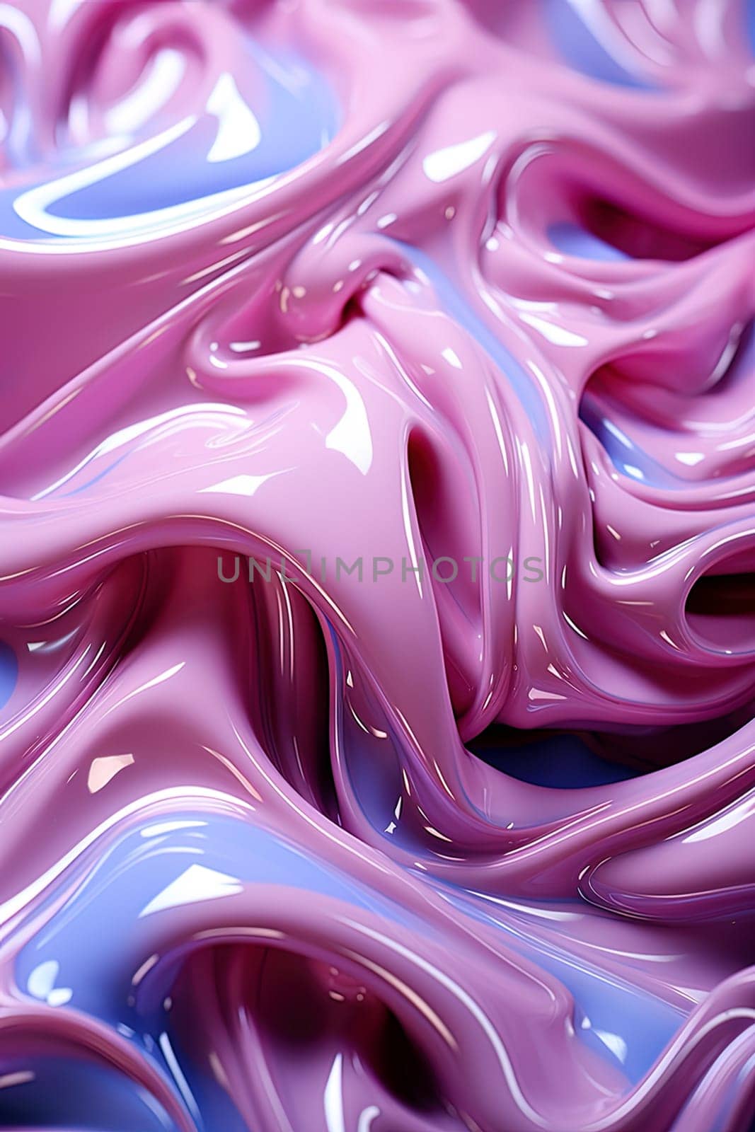 Liquid abstract pink and blue background with drops by Dustick
