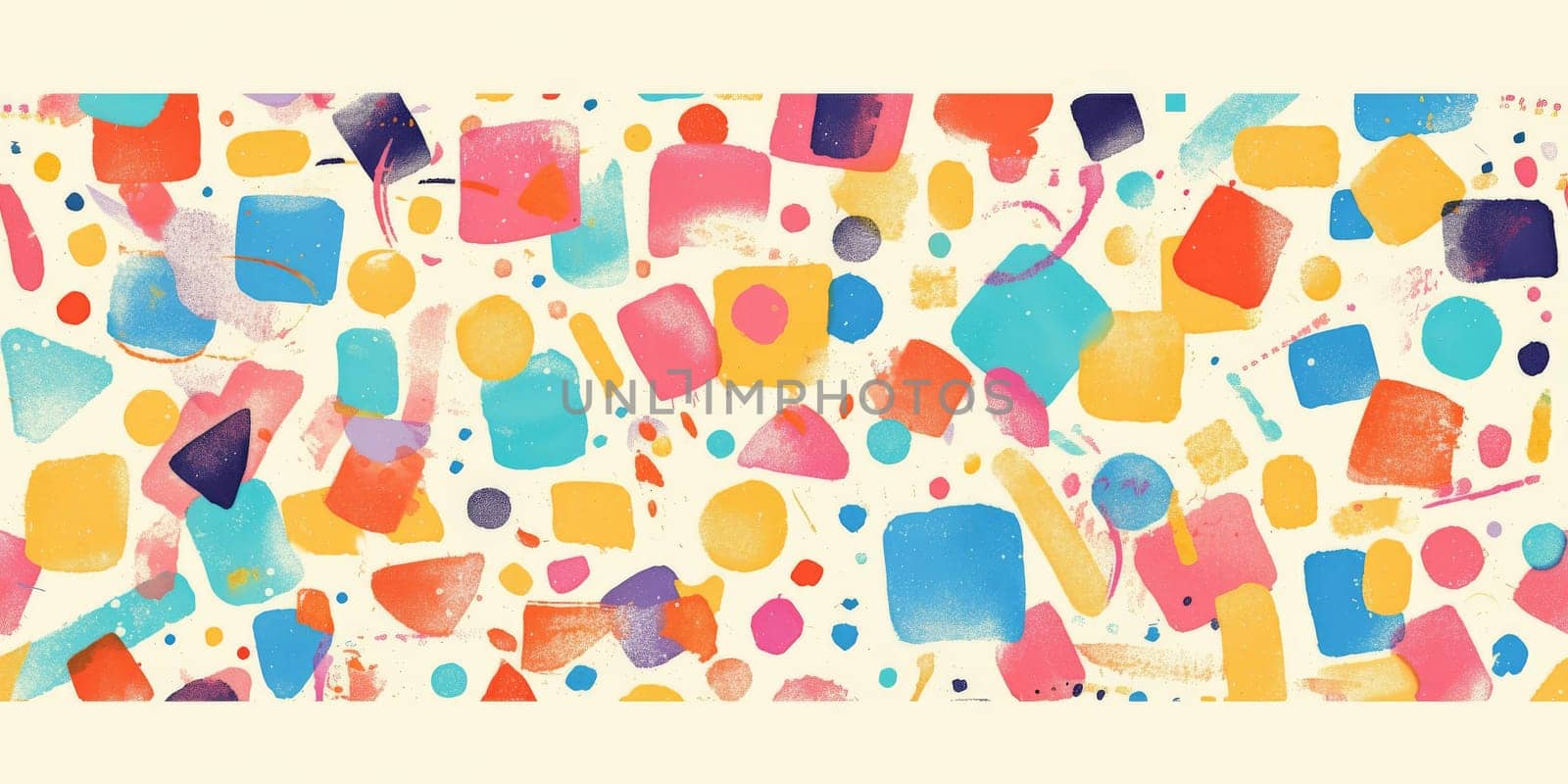 Colorful abstract 80s style seamless pattern. wall art paint. by Benzoix