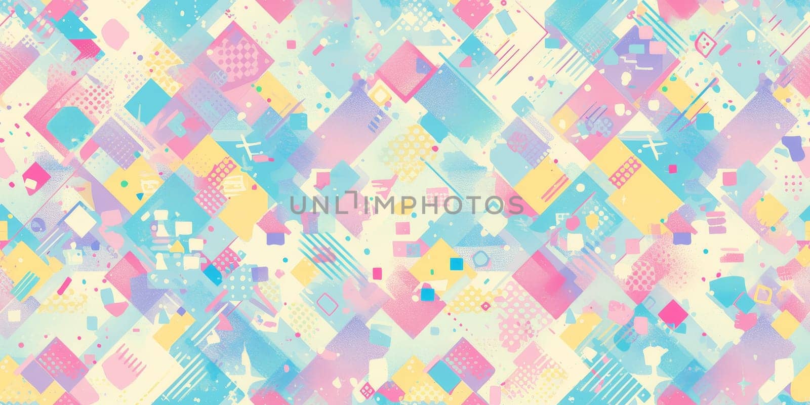 Colorful abstract 80s style seamless pattern. wall art paint. by Benzoix