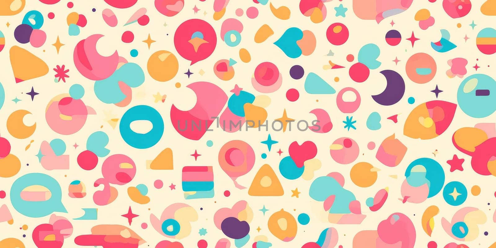 Colorful abstract 80s style seamless pattern. wall art paint. by Benzoix