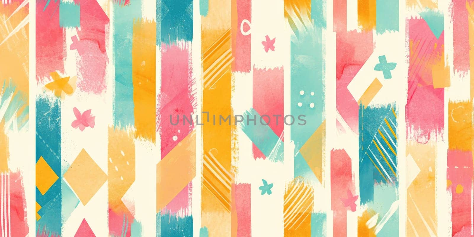 Colorful abstract 80s style seamless pattern. wall art paint