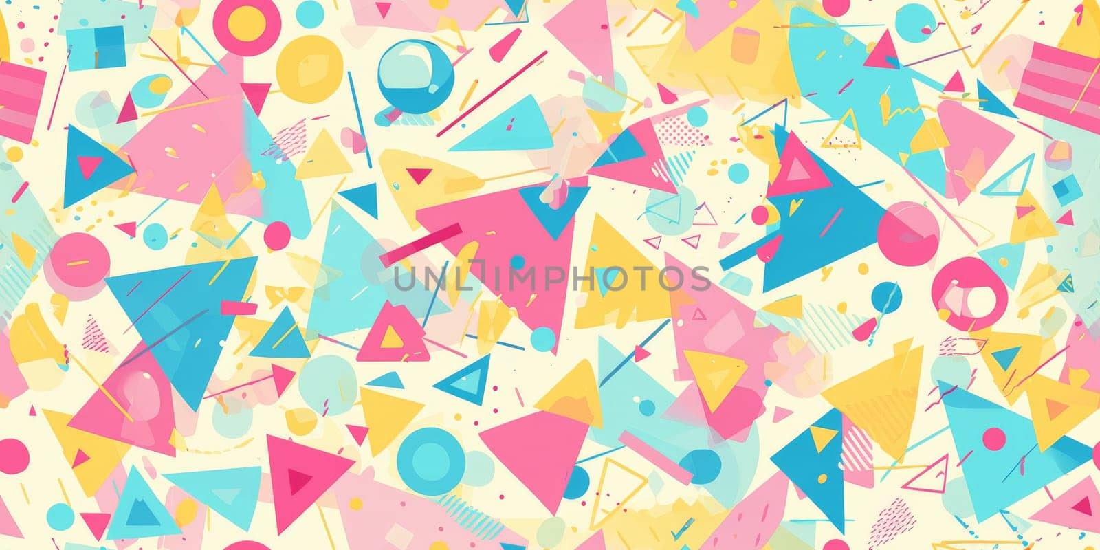 Colorful abstract 80s style seamless pattern. wall art paint