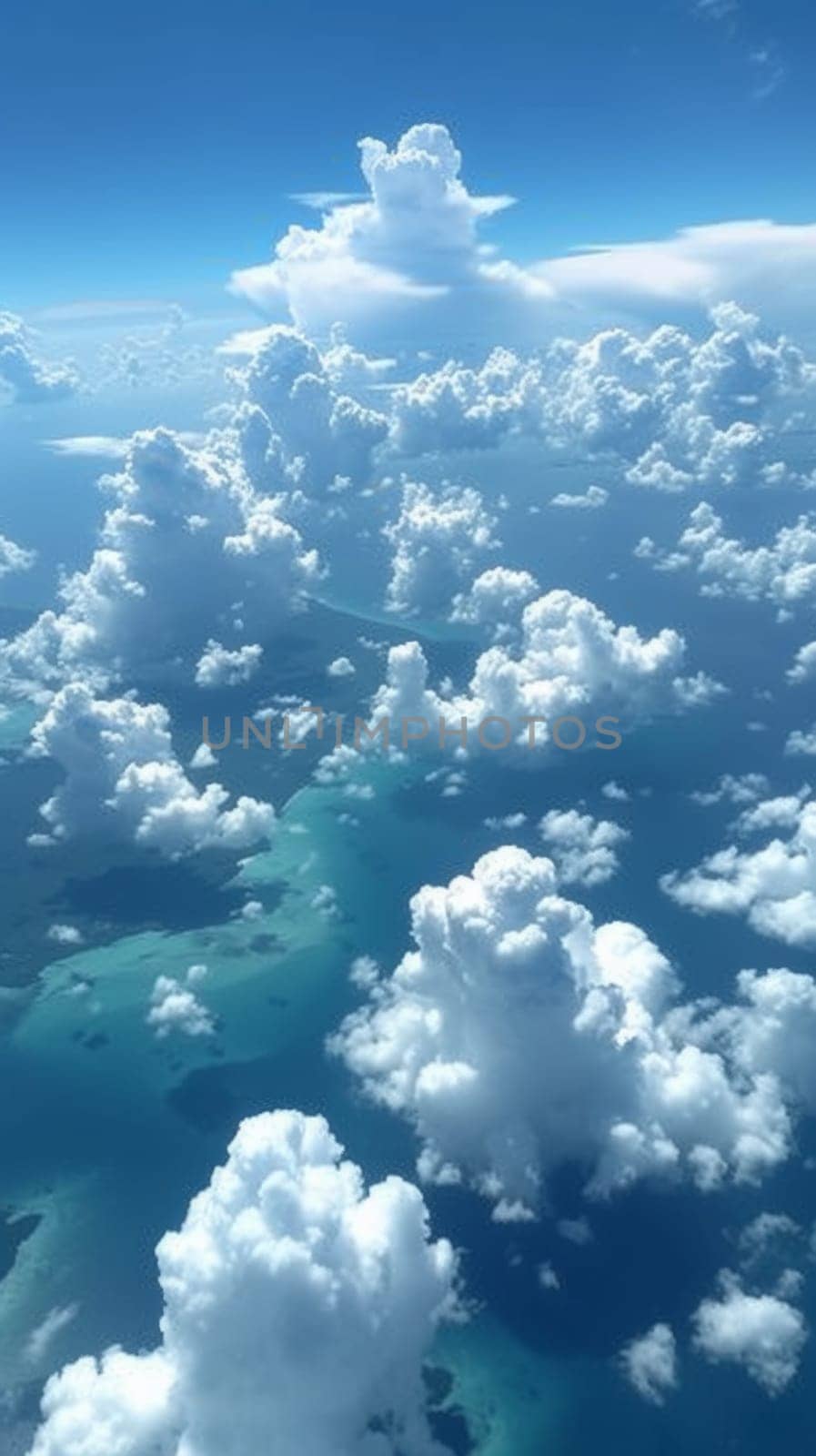 A view of a large body of water with clouds in the sky, AI by starush