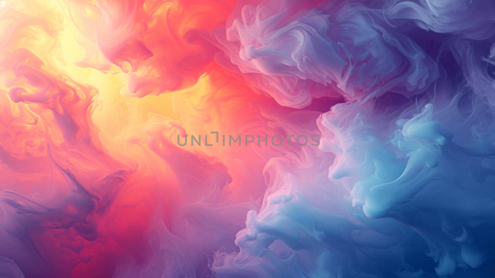 A close up of a colorful cloud with blue, yellow and red, AI by starush