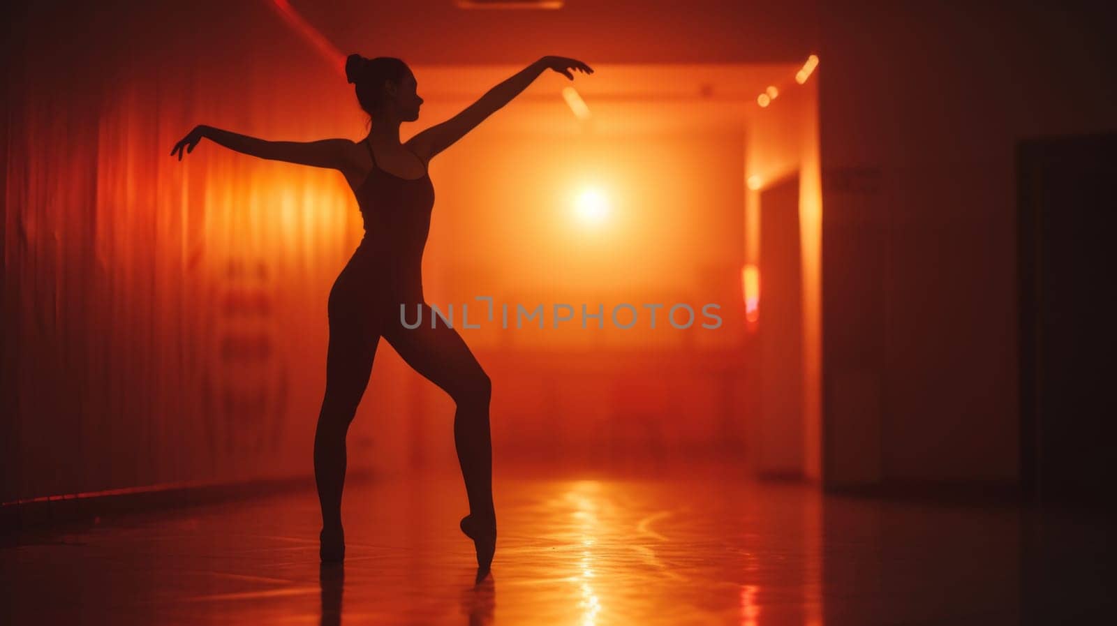 A woman in a ballet pose with her arms outstretched, AI by starush