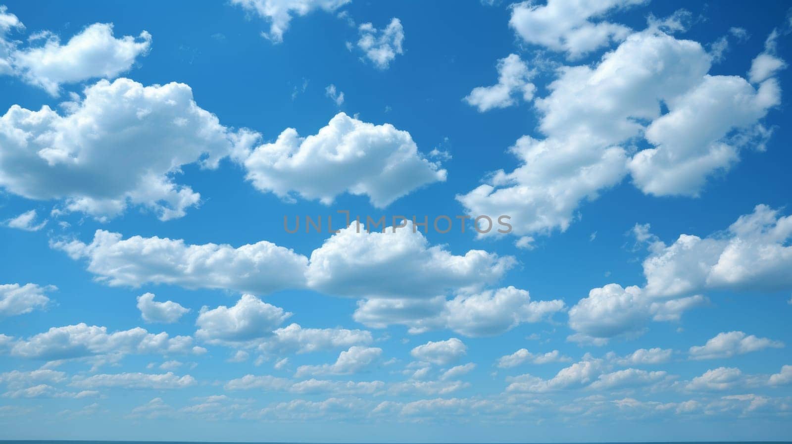 A beach with a person on it and some clouds in the sky, AI by starush