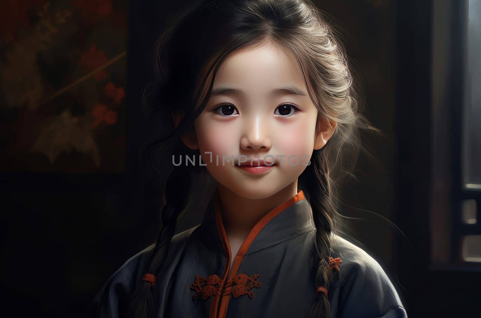 Exotic Chinese girl beauty. Generate Ai by ylivdesign