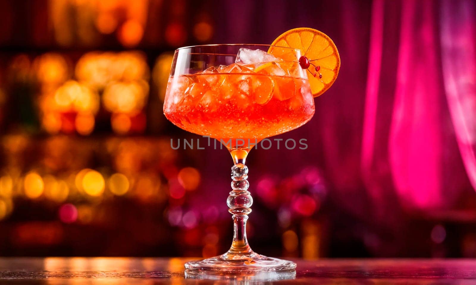 Aperol cocktail in a glass. Selective focus. by yanadjana