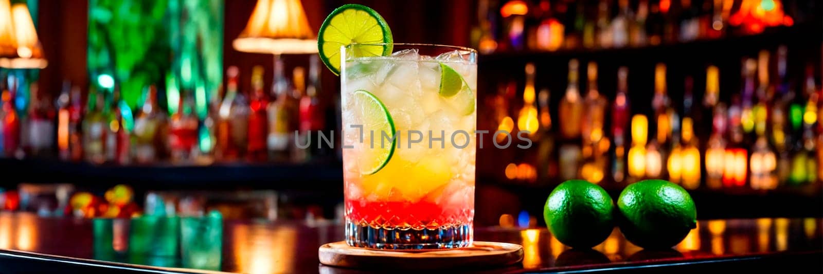 beautiful cocktail in a glass. Selective focus. by yanadjana