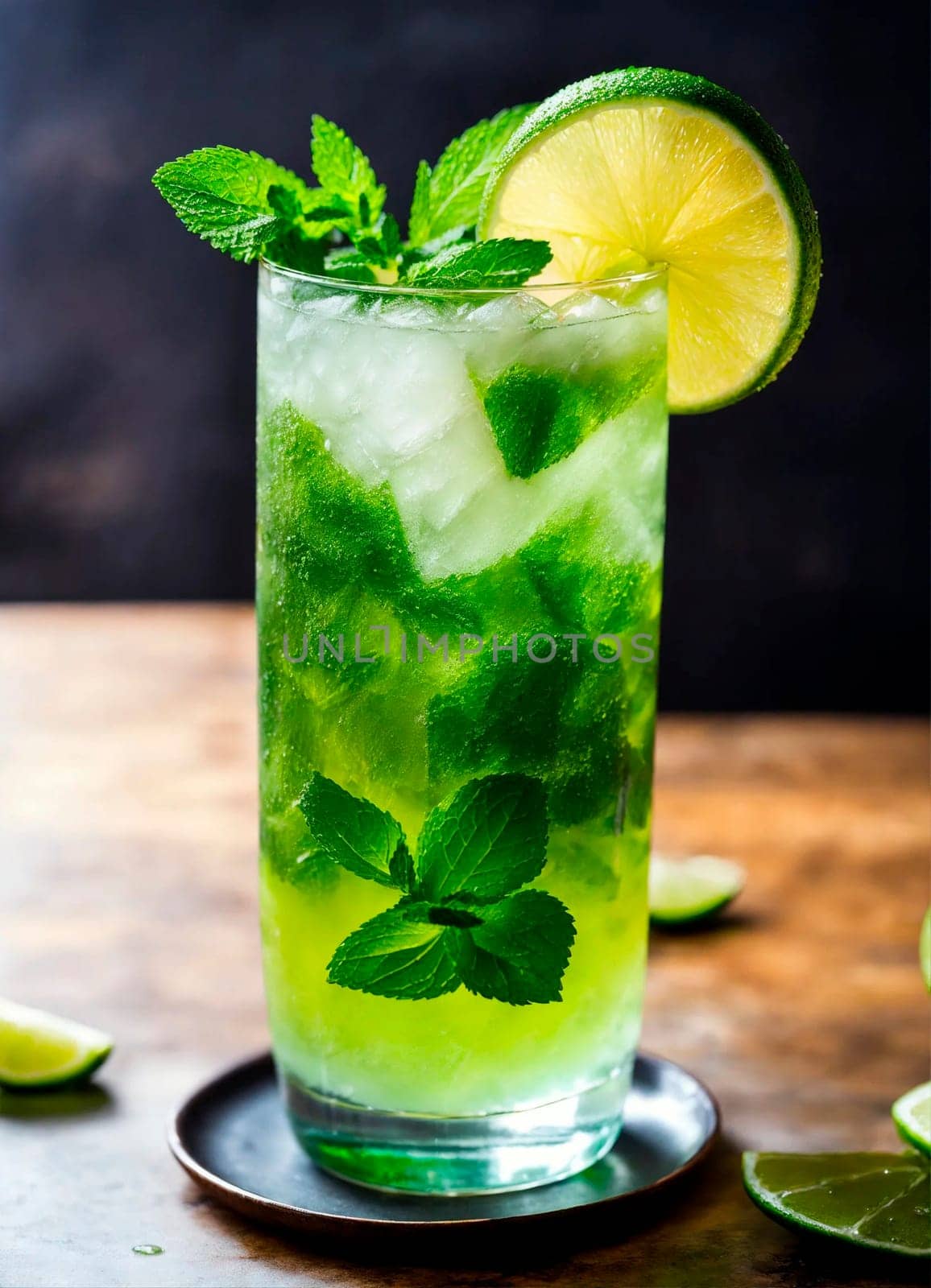 mojito cocktail in a glass. Selective focus. by yanadjana